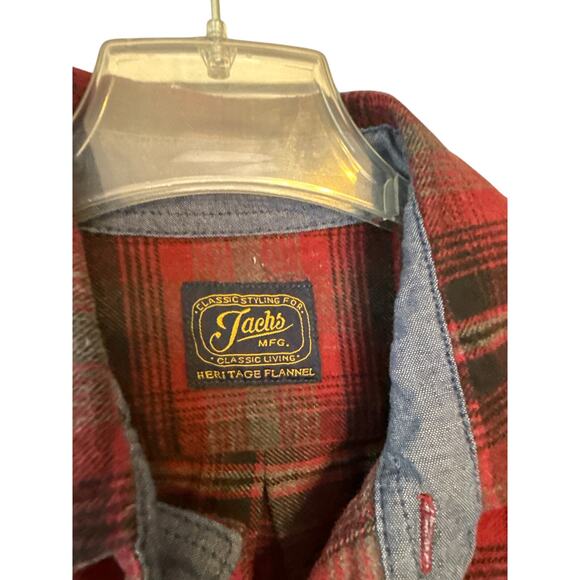 Jach's Heritage Flannel Red Plaid Button Up See Measurement Picture - Picture 3 of 5